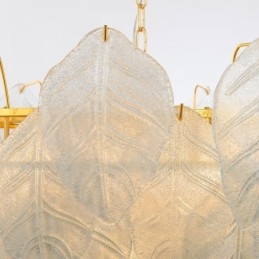 Moderne zeitgenössische 4-flammige Pendelleuchte aus Stahl mit Glasschirm