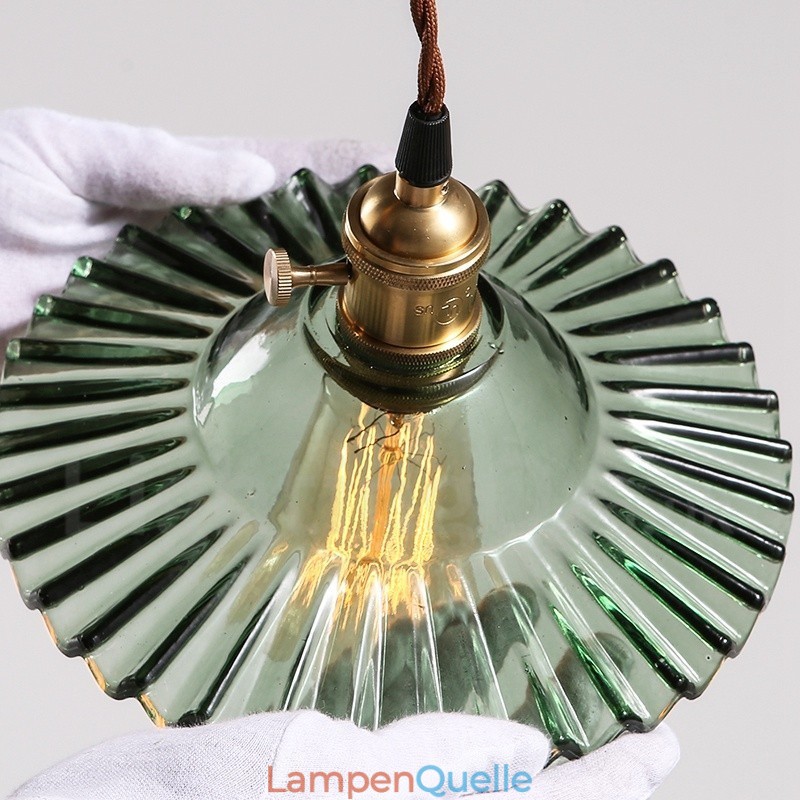 Rustikale Lodge Retro-Pendelleuchte aus Stahl mit 1 Licht und Glasschirm