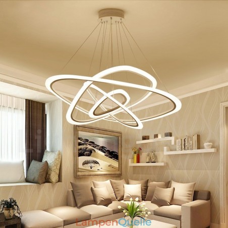 Dimmbar mit Fernbedienung, moderne zeitgenössische 4-flammige Pendelleuchte aus Aluminiumlegierung mit Acrylschirm Dimmbar mit Fernbedienung, moderne zeitgenössische 4-flammige Pendelleuchte aus Aluminiumlegierung mit Acrylschirm