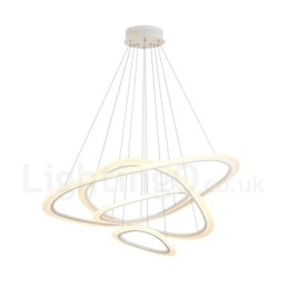 Dimmbar mit Fernbedienung, moderne zeitgenössische 4-flammige Pendelleuchte aus Aluminiumlegierung mit Acrylschirm