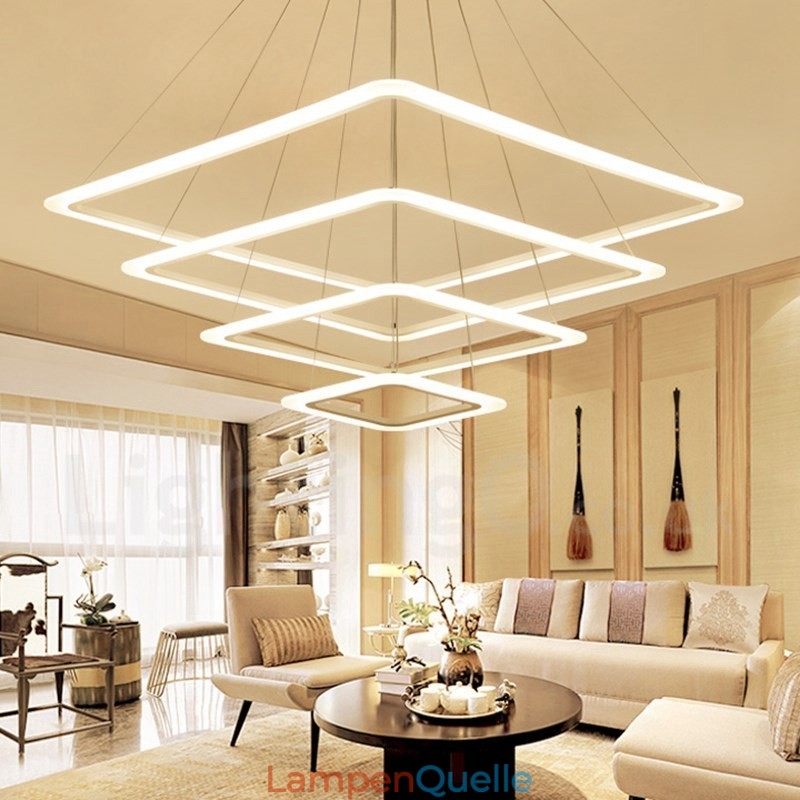 Moderne zeitgenössische 4-flammige Pendelleuchte aus Aluminiumlegierung mit Acrylschirm