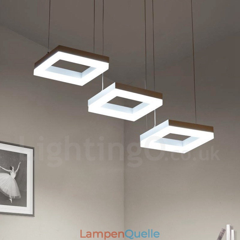 Moderne zeitgenössische 3-flammige Pendelleuchte aus Aluminiumlegierung mit Acrylschirm