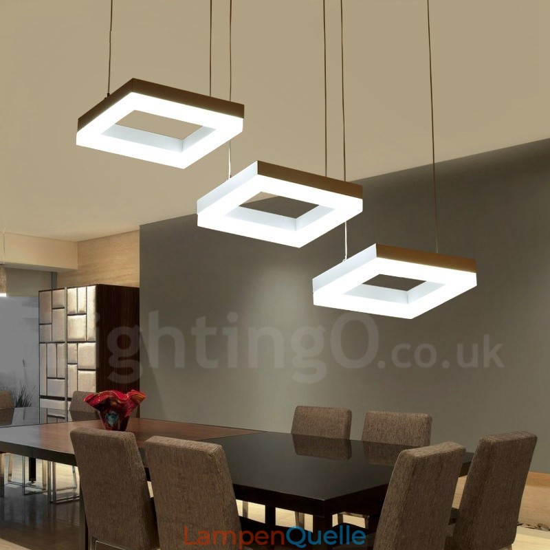 Moderne zeitgenössische 3-flammige Pendelleuchte aus Aluminiumlegierung mit Acrylschirm
