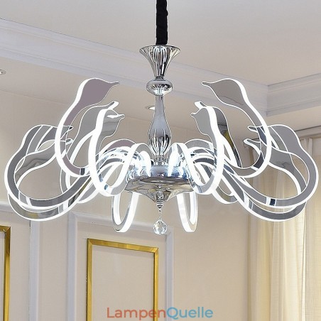 Dimmbarer moderner zeitgenössischer Kronleuchter aus Stahl mit 10 Lichtern und Acrylschirm Dimmbarer moderner zeitgenössischer Kronleuchter aus Stahl mit 10 Lichtern und Acrylschirm