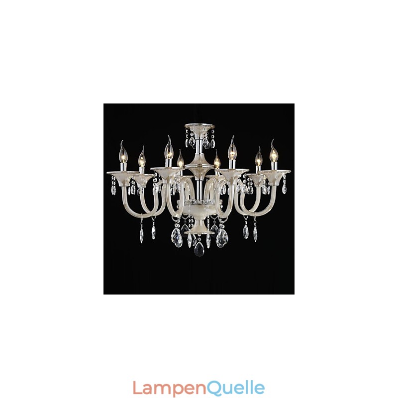8 Licht Der Stil des Palastes Glas Kronleuchter mit Kerze Birne