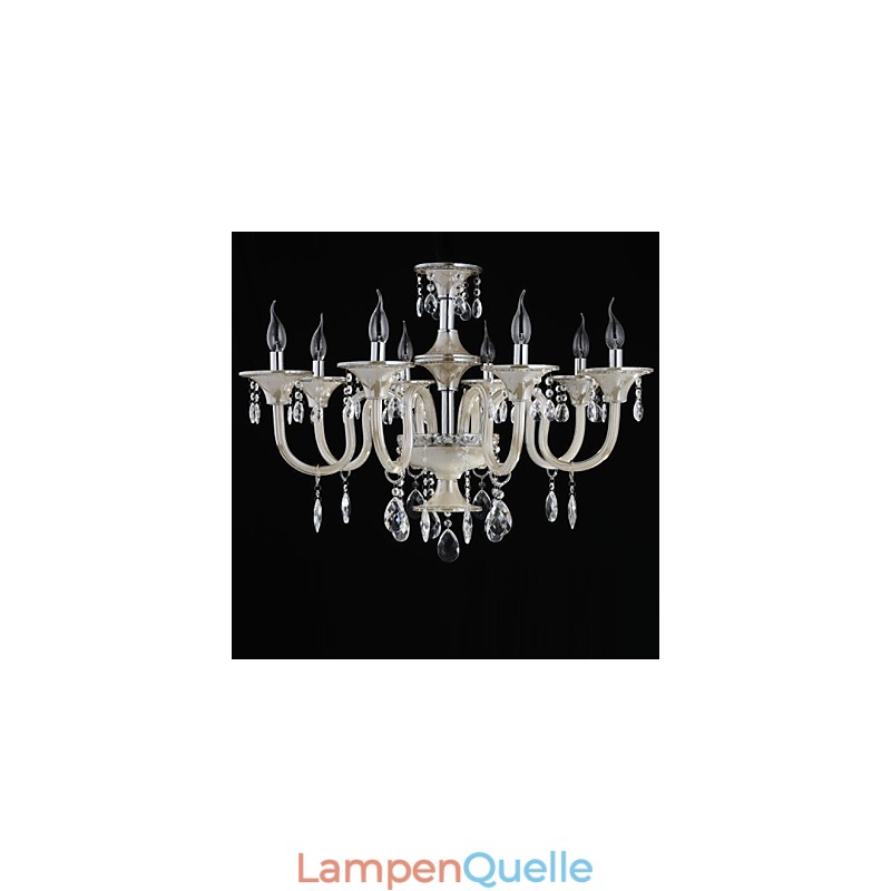 8 Licht Der Stil des Palastes Glas Kronleuchter mit Kerze Birne