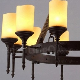 Pendelleuchte im Landhausstil, Vintage-Stil, Retro-Stil, mit Glasschirm, 12 Lichter