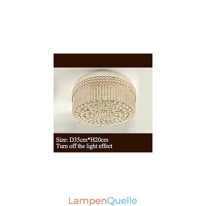 Moderner Luxus-Kronleuchter, Kristall, absorbiert Kuppellicht, Durchmesser 35 cm, enthält 3 Glühbirnen