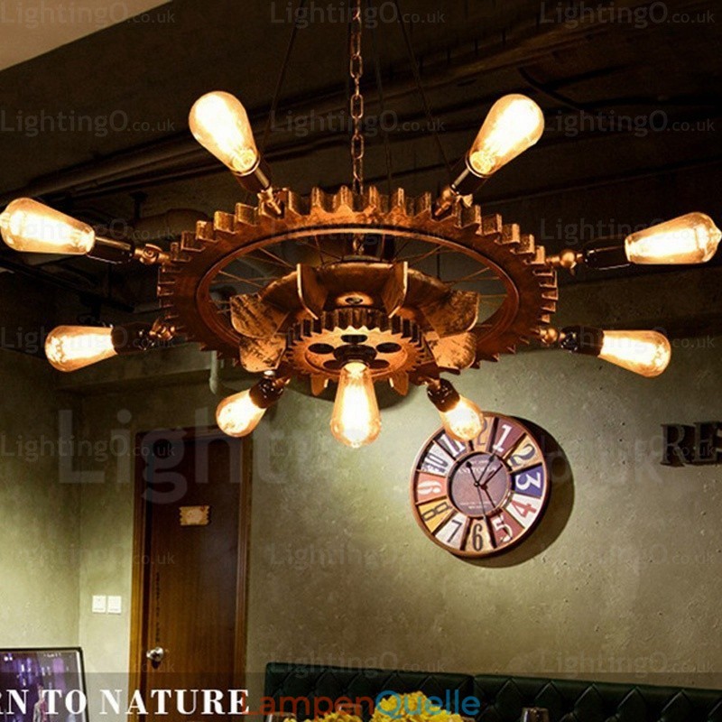 9-flammige Vintage-Retro-Pendelleuchte