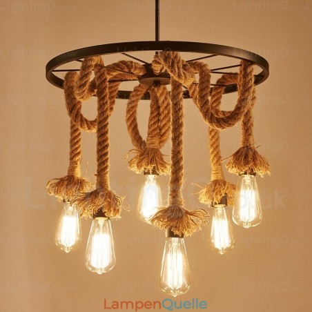 6-flammige Vintage-Retro-Pendelleuchte 6-flammige Vintage-Retro-Pendelleuchte