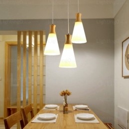 1-flammige, moderne, nordische Pendelleuchte mit Glasschirm
