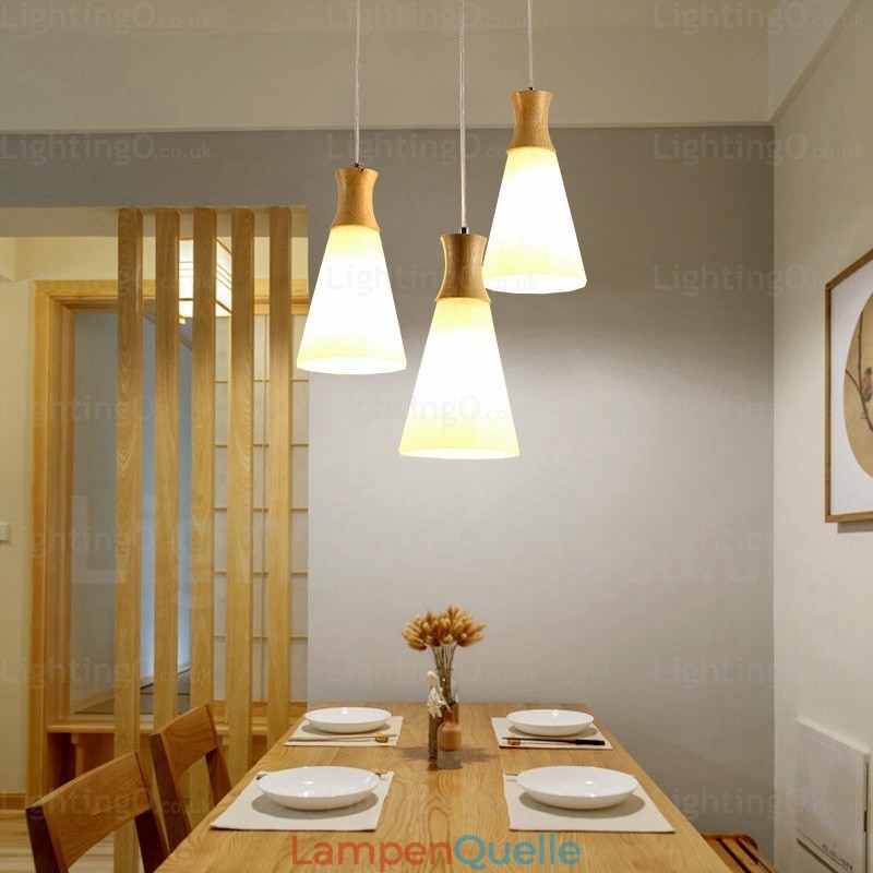 1-flammige, moderne, nordische Pendelleuchte mit Glasschirm