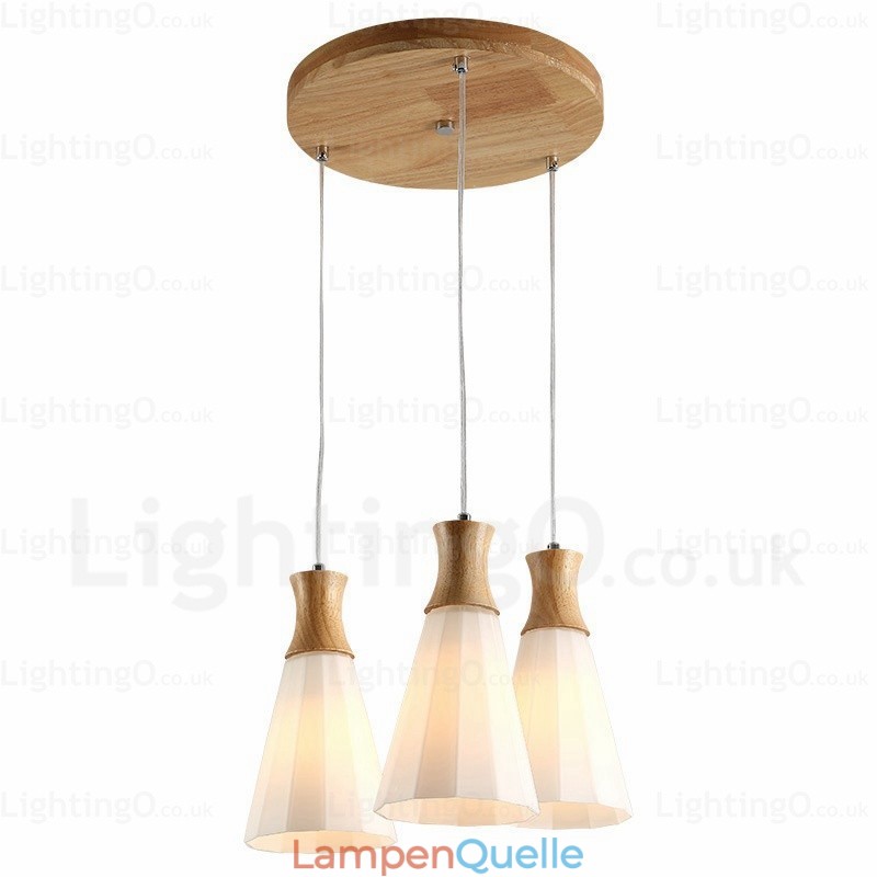 1-flammige, moderne, nordische Pendelleuchte mit Glasschirm