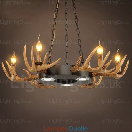 9-flammige Vintage Retro Rustikale Geweih Kronleuchter Pendelleuchte 9-flammige Vintage Retro Rustikale Geweih Kronleuchter Pendelleuchte