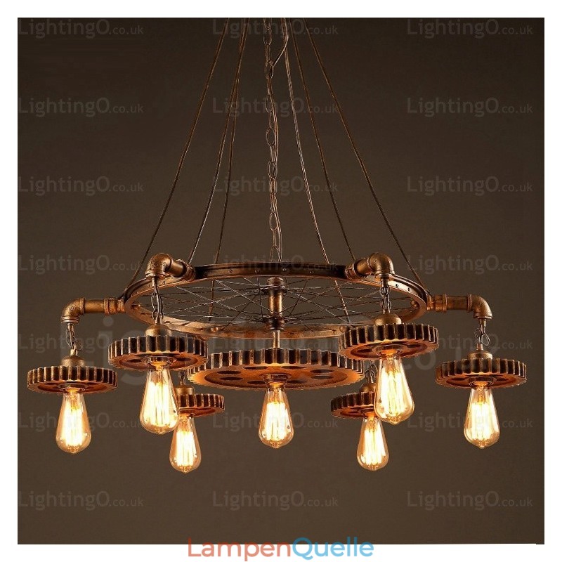7-flammige Vintage-Retro-Pendelleuchte