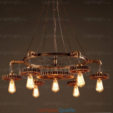 7-flammige Vintage-Retro-Pendelleuchte 7-flammige Vintage-Retro-Pendelleuchte