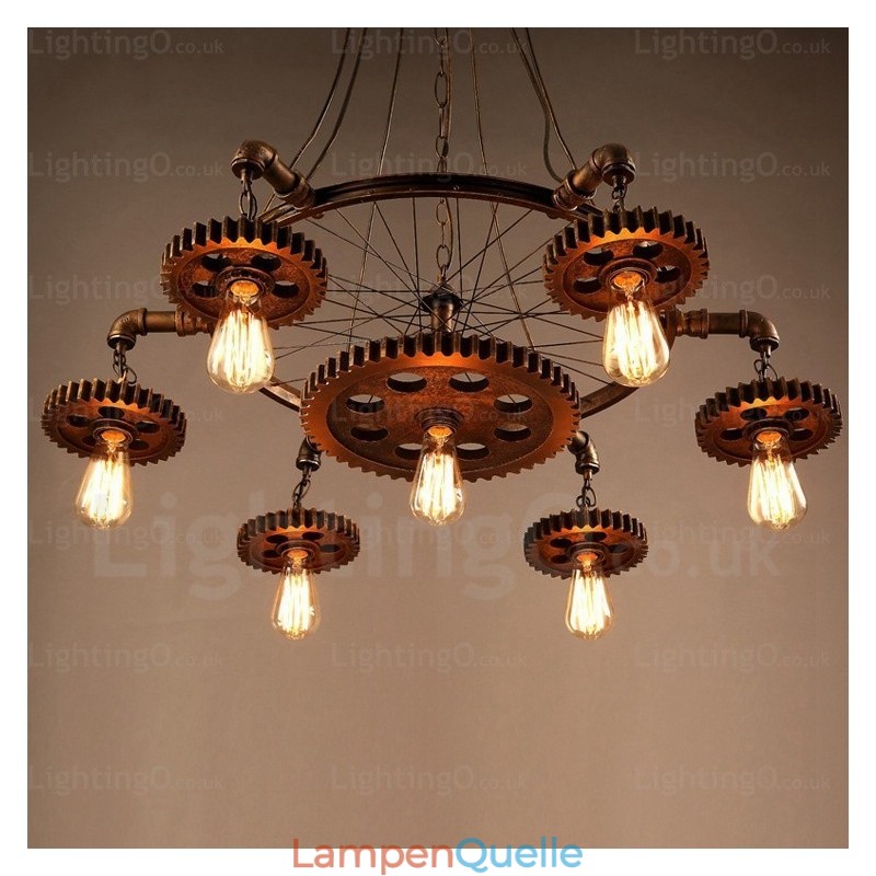 7-flammige Vintage-Retro-Pendelleuchte