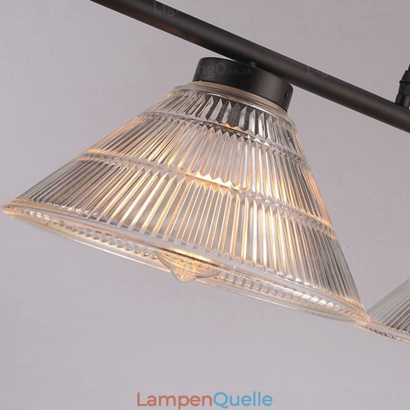 Moderne Pendelleuchte mit 2 Lichtern und Glasschirm