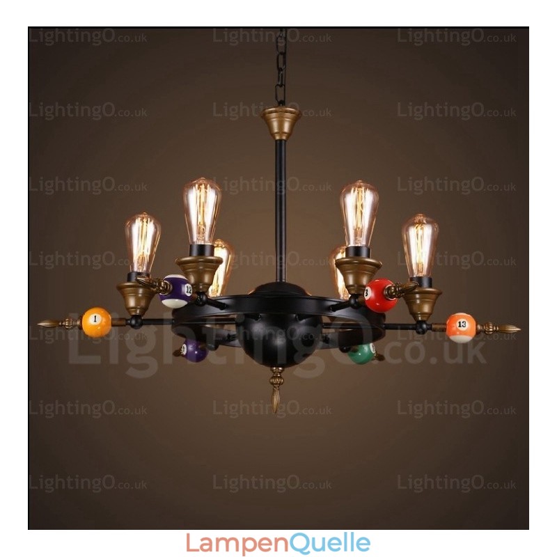 Pendelleuchte im Landhausstil, Vintage-Stil, Retro-Stil, 4 Lichter