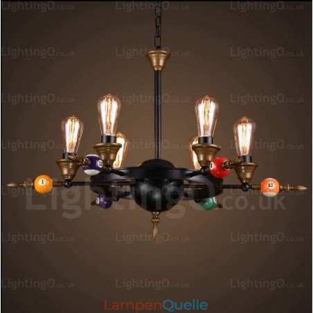 Pendelleuchte im Landhausstil, Vintage-Stil, Retro-Stil, 4 Lichter