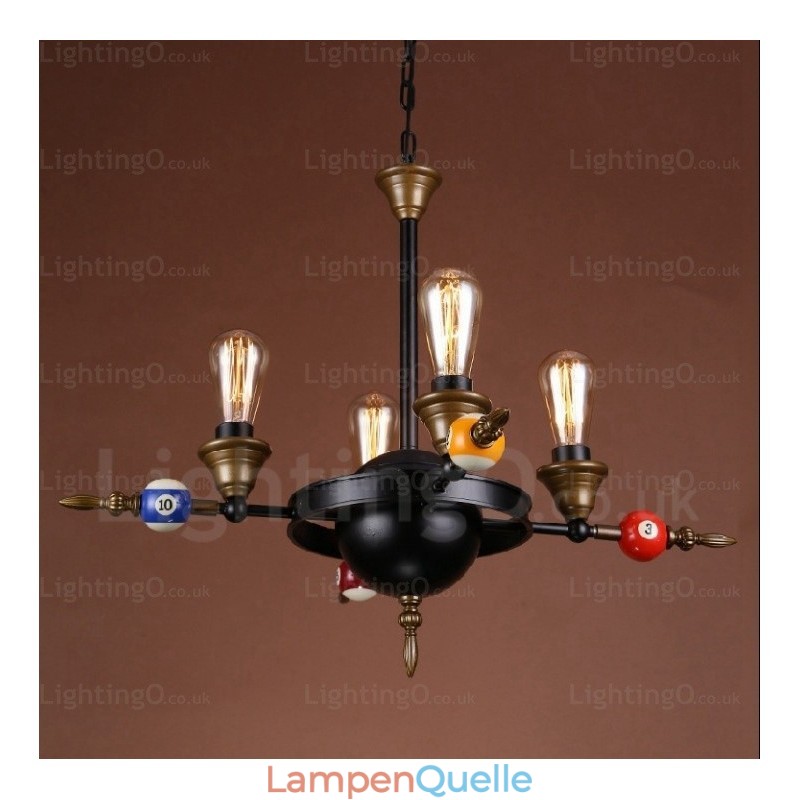 Pendelleuchte im Landhausstil, Vintage-Stil, Retro-Stil, 4 Lichter