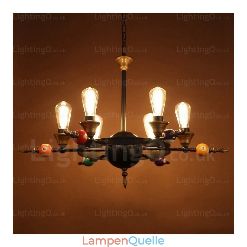 Pendelleuchte im Landhausstil, Vintage-Stil, Retro-Stil, 4 Lichter