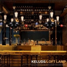 Pendelleuchte im Landhausstil, Vintage-Stil, Retro-Stil, 4 Lichter