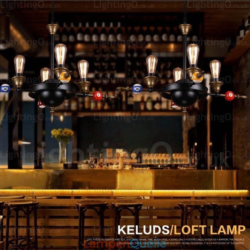 Pendelleuchte im Landhausstil, Vintage-Stil, Retro-Stil, 4 Lichter