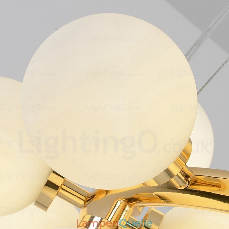 25-flammige nordische Pendelleuchte mit Glasschirm