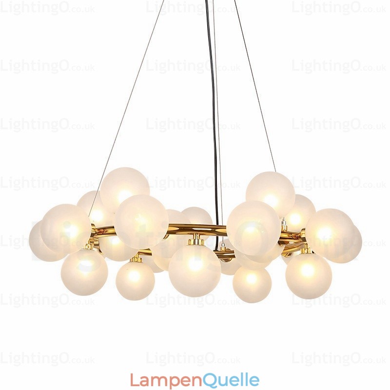 25-flammige nordische Pendelleuchte mit Glasschirm