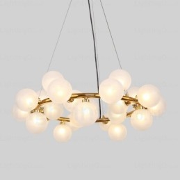 25-flammige nordische Pendelleuchte mit Glasschirm