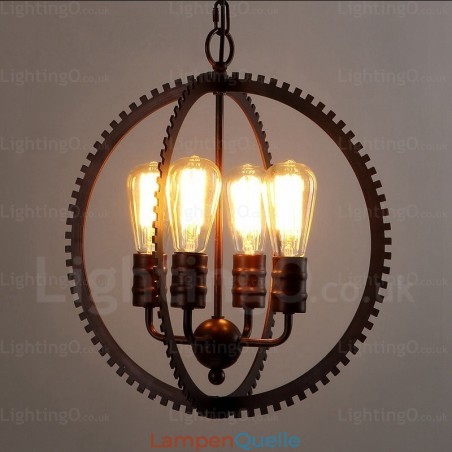 4-flammige Vintage-Retro-Pendelleuchte 4-flammige Vintage-Retro-Pendelleuchte