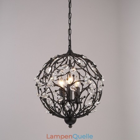 3-flammige Vintage Retro Kugel-Kristall-Pendelleuchte 3-flammige Vintage Retro Kugel-Kristall-Pendelleuchte