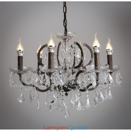 6 Licht Durchmesser 60CM Vintage Kristall Malerei Metall Kronleuchter Rostig Eisen Farbe Pendelleuchte 6 Licht Durchmesser 60CM Vintage Kristall Malerei Metall Kronleuchter Rostig Eisen Farbe Pendelleuchte