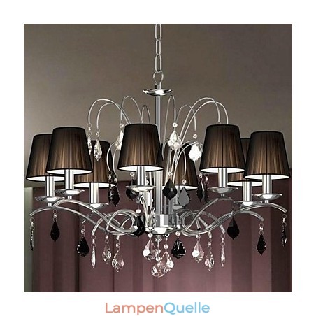 Stoff Lampenschirm Kristall Kronleuchter 8 Lichter Stoff Lampenschirm Kristall Kronleuchter 8 Lichter