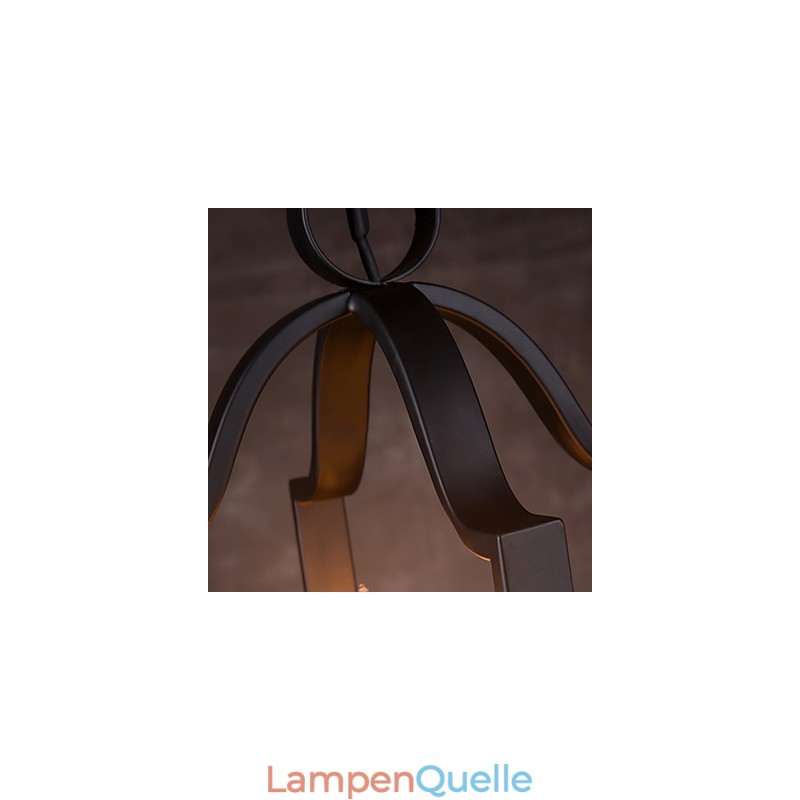 4-flammige Pendelleuchte im Vintage-Stil mit minimalistischer Eisenmalerei