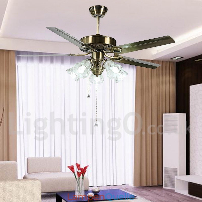 52“ Vintage-Deckenventilator im europäischen Stil