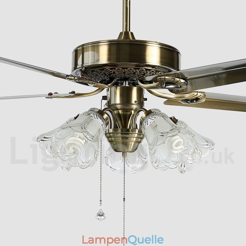 52“ Vintage-Deckenventilator im europäischen Stil