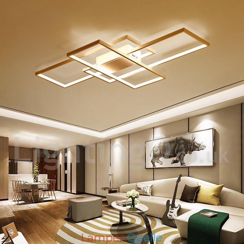 Moderne Deckenleuchte mit zeitgenössischer Aluminium-Malerei, bündige Wandleuchte mit Ferndimmer für Wohnzimmer, Schlafzimmer, kann auch als Wandleuchte verwendet werden