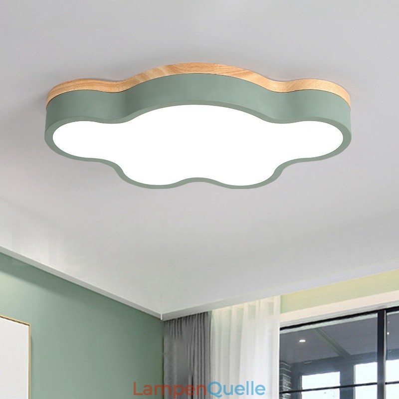 Macaron Multicolor Moderne zeitgenössische Stahl Flush Holz Licht Deckenleuchte