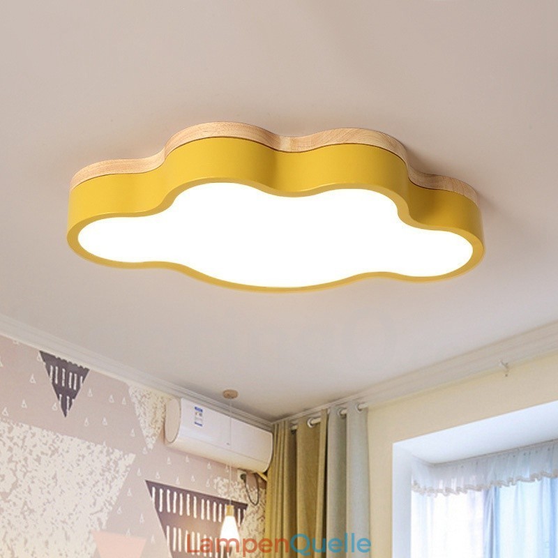 Macaron Multicolor Moderne zeitgenössische Stahl Flush Holz Licht Deckenleuchte