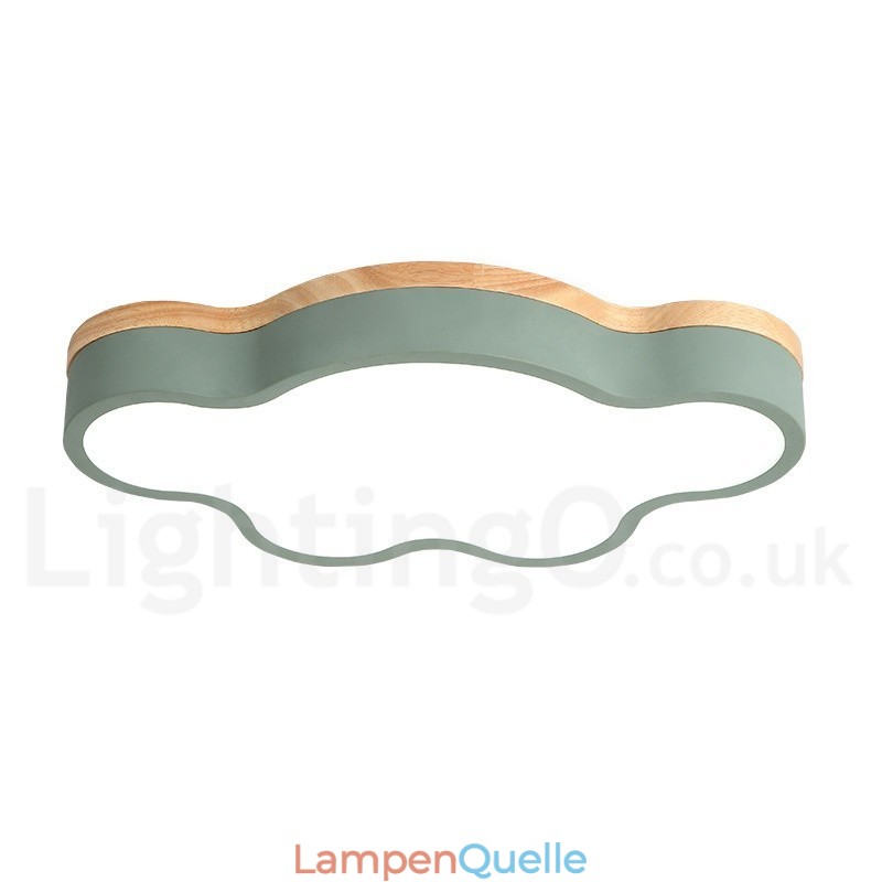 Macaron Multicolor Moderne zeitgenössische Stahl Flush Holz Licht Deckenleuchte