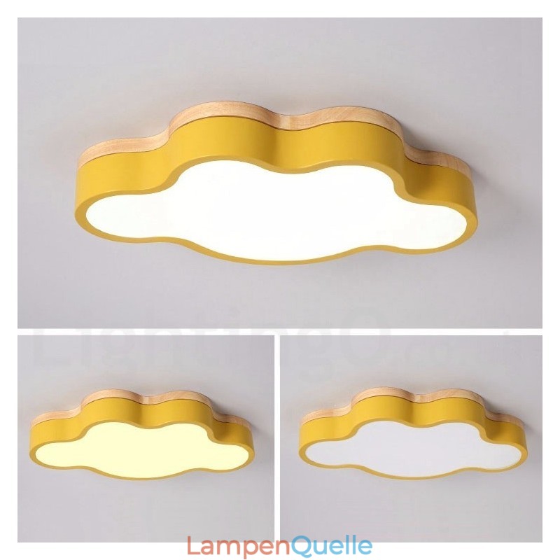 Macaron Multicolor Moderne zeitgenössische Stahl Flush Holz Licht Deckenleuchte
