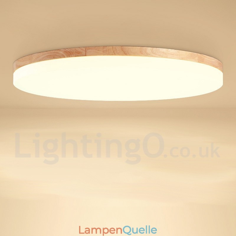 Nordische runde Deckenlampe, einfache, moderne Massivholzlampe, ultradünne Deckenlampe