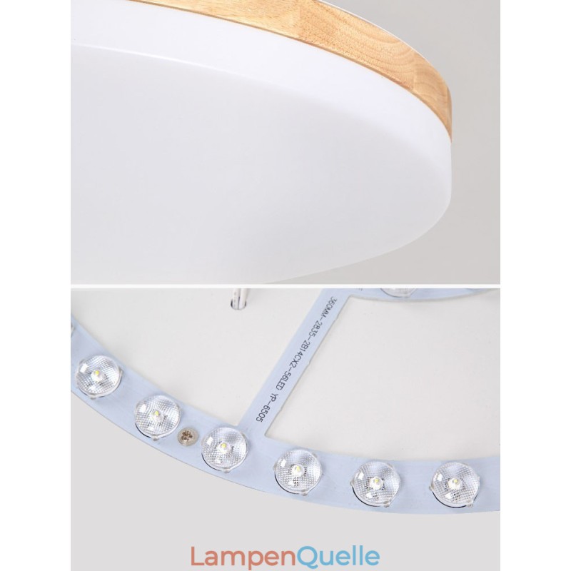 Nordische runde Deckenlampe, einfache, moderne Massivholzlampe, ultradünne Deckenlampe