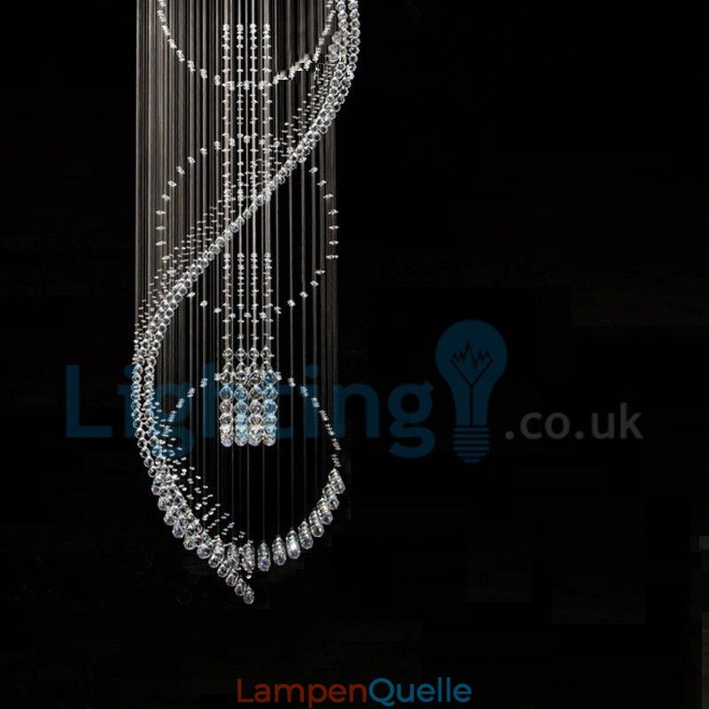 Moderne zeitgenössische Kronleuchter Unterputz Pendelleuchte Kristall Regentropfen Licht
