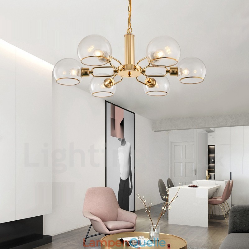 6 Lichter nordischer postmoderner kreativer magischer Glasbohnen-Kronleuchter