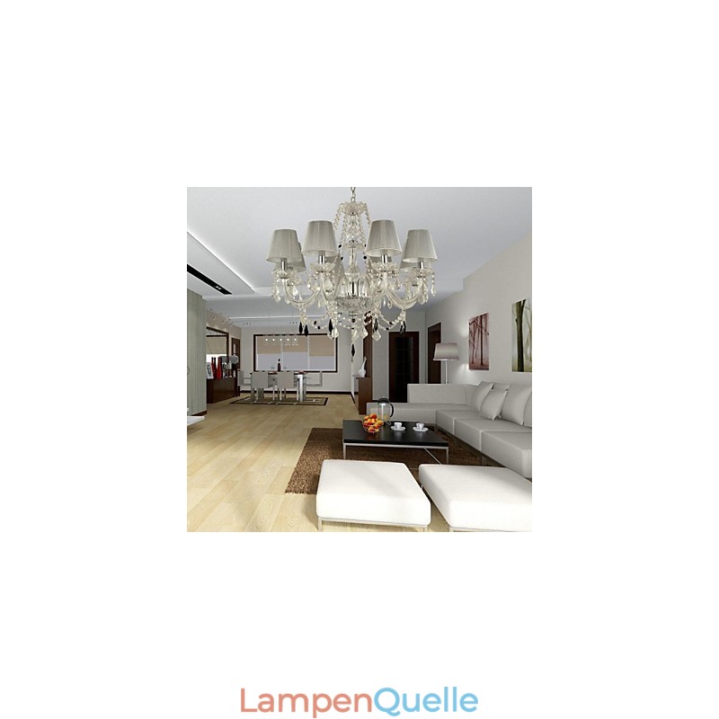 Kronleuchter Kristall Luxus Modern 1 Ebenen Wohnzimmer 6 Lichter