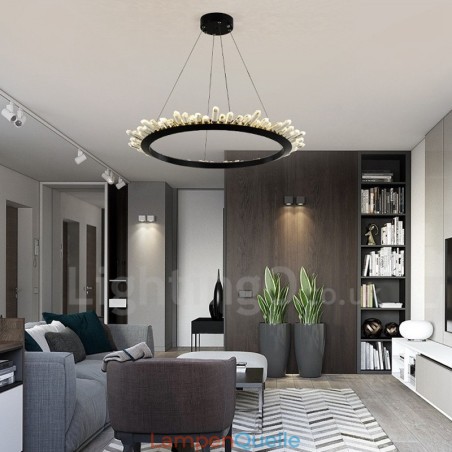 Moderne ringförmige Kristall-Pendelleuchte Moderne ringförmige Kristall-Pendelleuchte