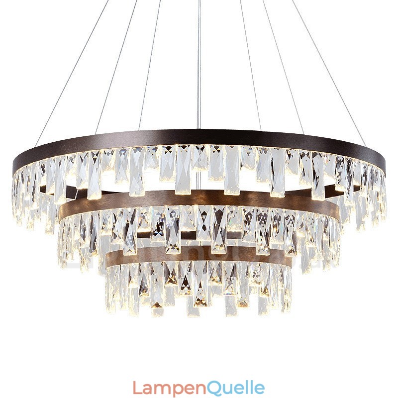 Moderne Pendelleuchte mit Kristallglas im Kreisdesign